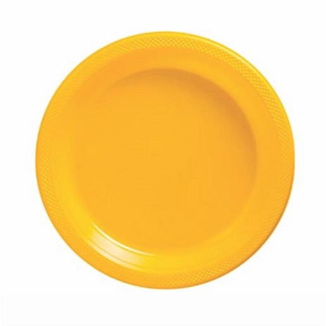 platos amarillos de 17.5cm desechables ideales para el pastel
