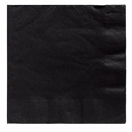 Unique Party Paquete de 50 servilletas de Papel 16.5 cm 32048 Color Negro 