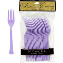 tenedores lilas desechables para fiestas