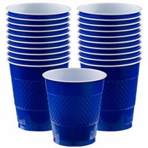 vasos azules desechables para fiestas