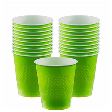 vasos verde kiwi desechables para fiestas