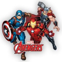 adorno movil de los avengers de carton para decorar fiesta infantil o celebraciones