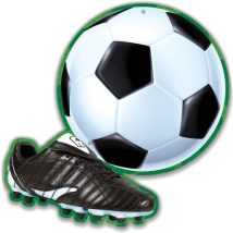 adorno movil futbol de carton figura decorativa de balon y tenis