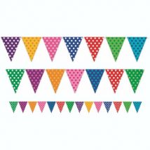 Banderin polka de colores para decorar fiestas o cumpleaños