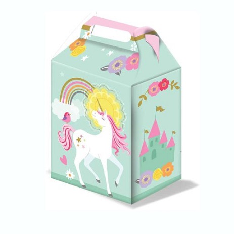 caja para dulces de carton de unicornio