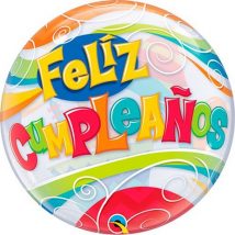 globo de feliz cumpleaños burbuja