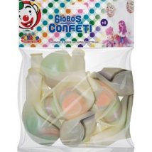 globos con confeti, globos confeti marca payaso con 6 piezas