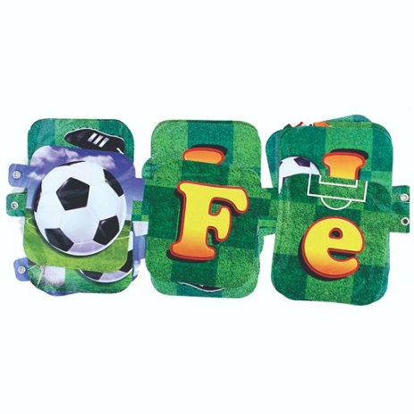 letrero de carton de feliz cumpleaños para decorar de futbol soccer