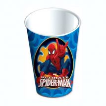 vasos de spiderman de carton para fiestas y cumpleaños