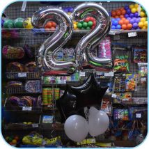 globos de cumpleaños de numeros con helio en color plata