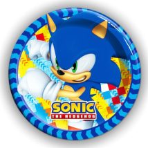 platos de sonic de carton para fiesta infantil