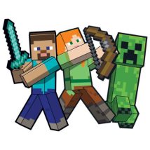 adorno movil de minecraft de carton figura decorativa de los personajes steve y creep para fiestas