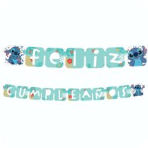 Letrero Feliz Cumpleaños Stitch Para fiestas
