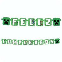 Letrero de Feliz Cumpleaños de Minecraft