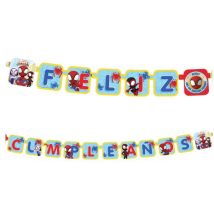 letrero de feliz cumpleaños de spidey de carton para fiestas