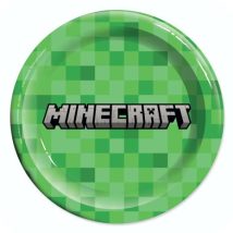 platos de minecraft de carton para fiestas y cumpleaños infantiles
