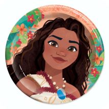 Platos de Moana de carton de 7" para fiestas infantiles de niñas