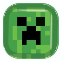 platos de minecraft cuadrados de carton para fiestas y cumpleaños