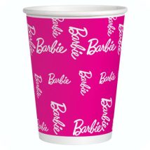 Vasos de Barbie de carton para fiestas infantiles